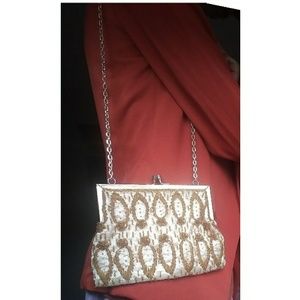 Handmade Beaded Golden Purse